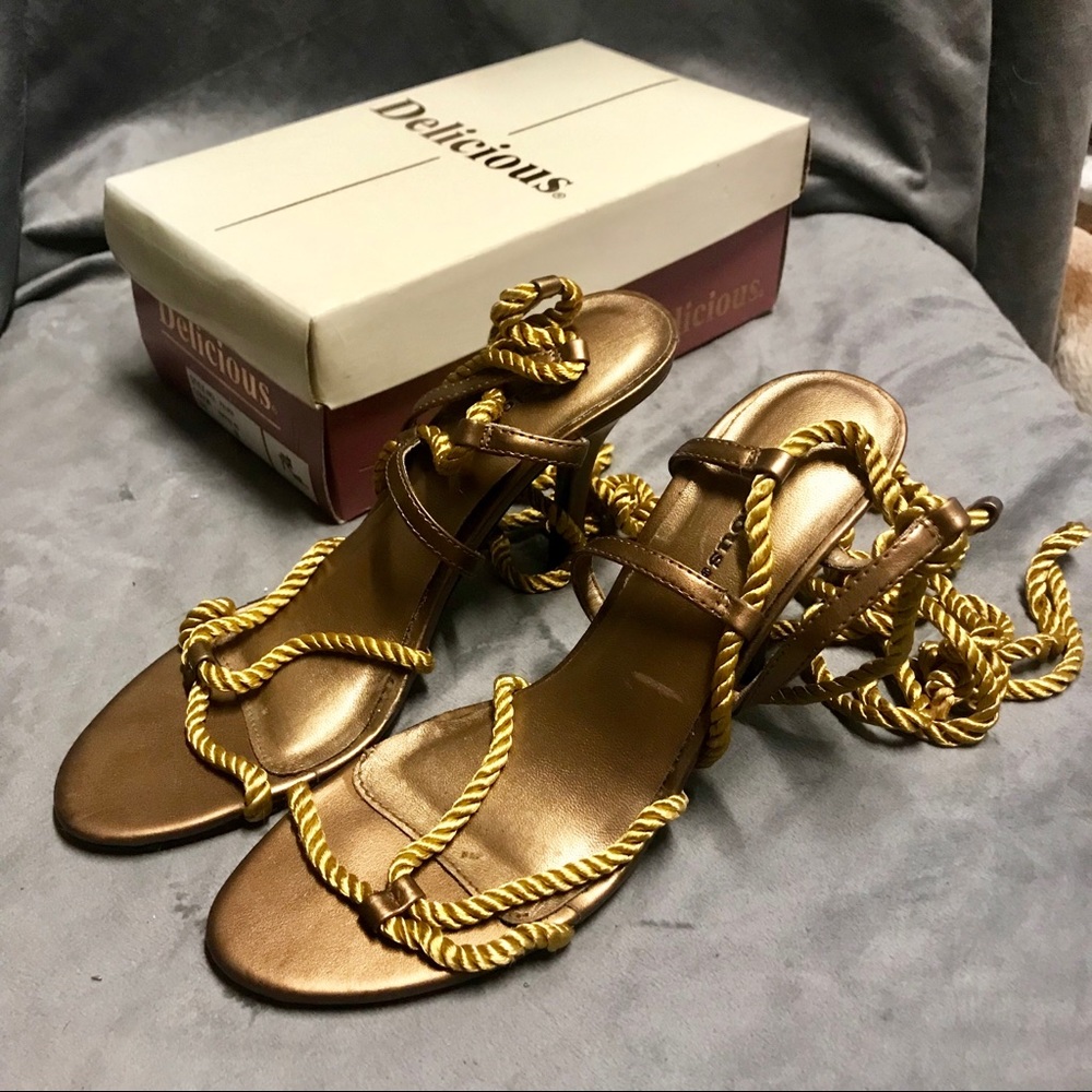 Copper Rope Wrap Heels